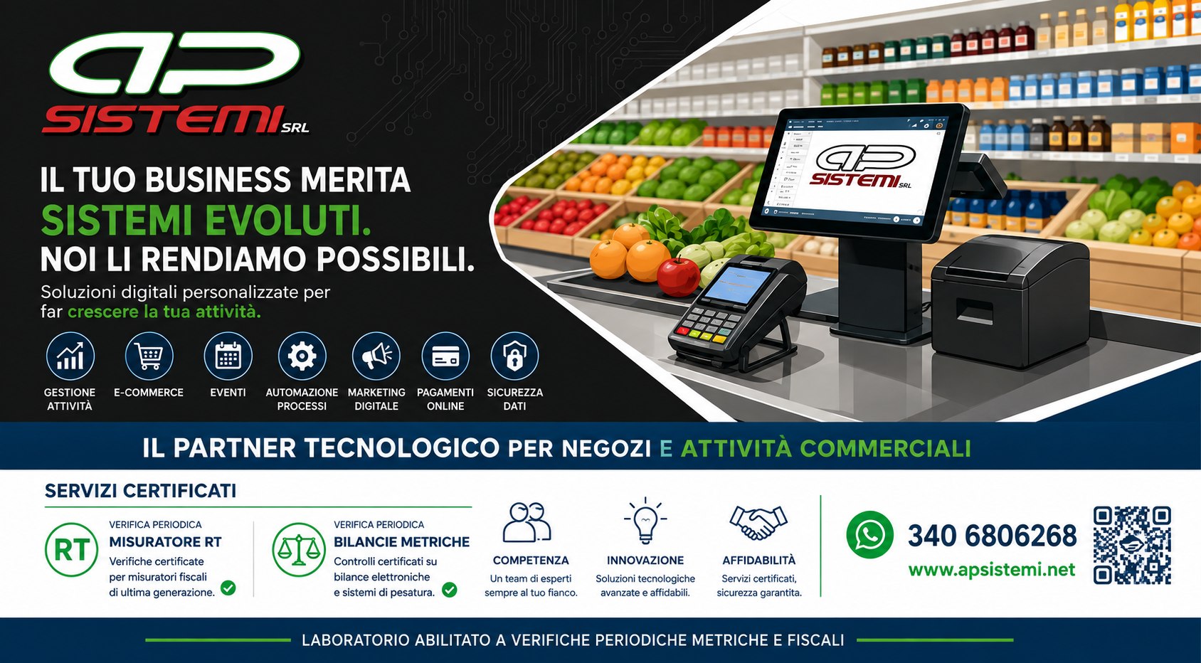 Showroom e tecnologie per il punto vendita AP Sistemi Srl